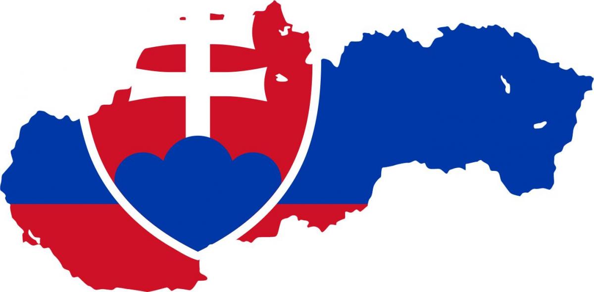 mapa de Eslovaquia bandeira