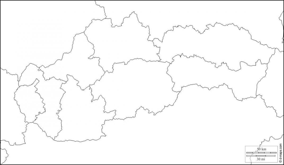 mapa de Eslovaquia en branco 