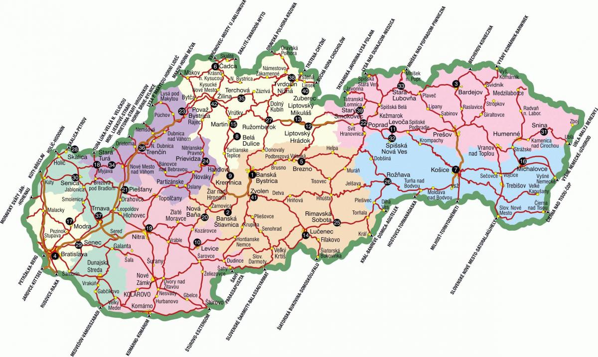 Eslovaquia atraccións turísticas mapa