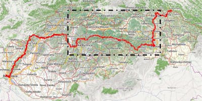 Camiños mapa Eslovaquia