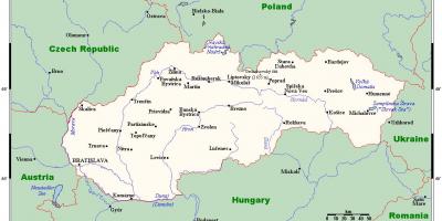 Mapa de Eslovaquia con cidades