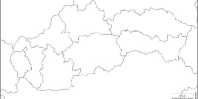 Mapa de Eslovaquia en branco 