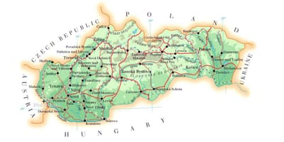 Mapa de Eslovaquia resorts de esquí