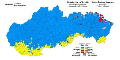 Mapa de Eslovaquia étnica